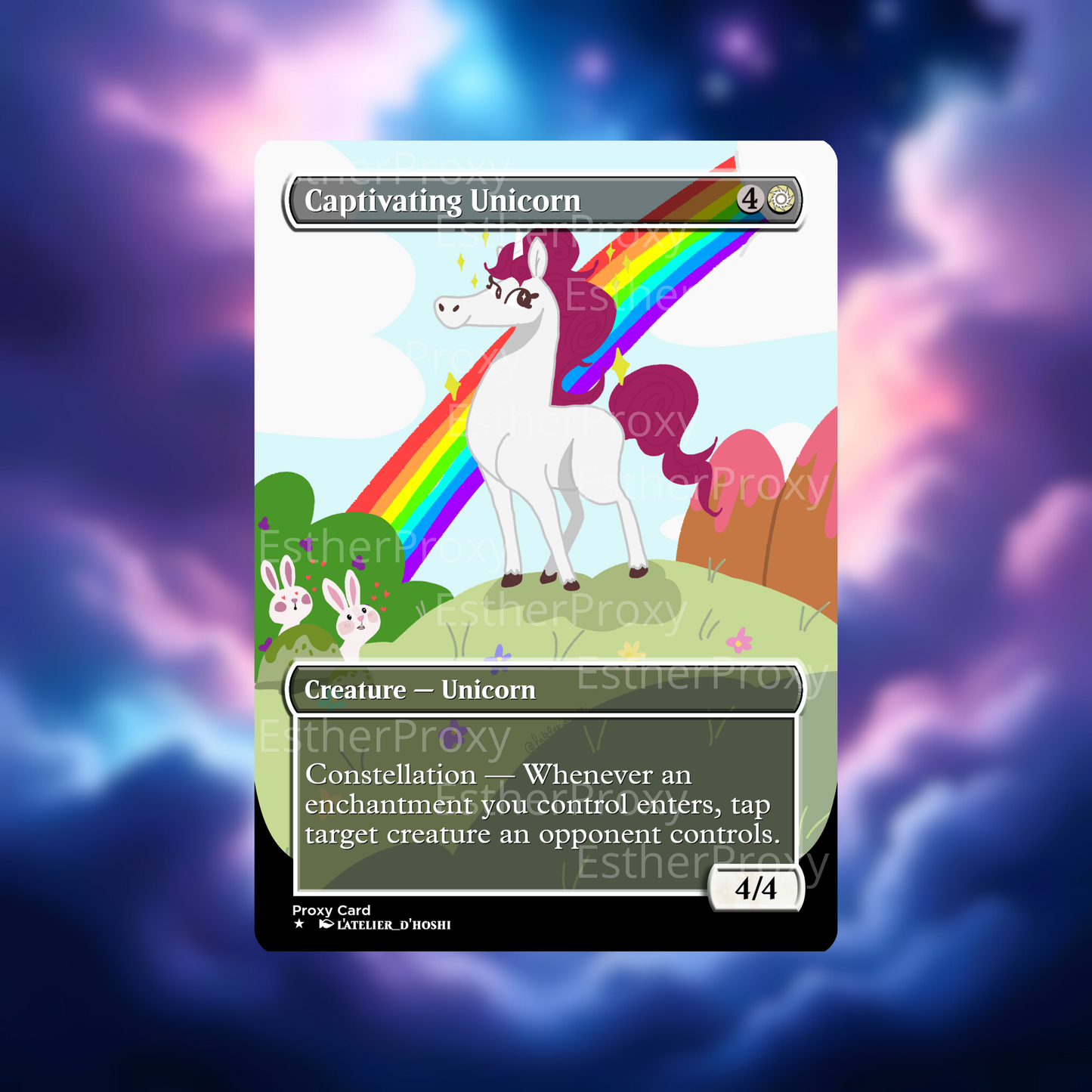 Captivating Unicorn Proxy Card - High-Quality MTG Proxies